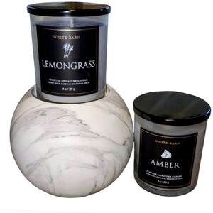 Bath and Body Works Single Wick Candles with Marble Candle Holder